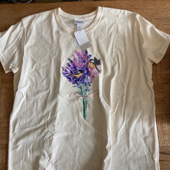 1X- NWT T-shirt with Floral/Bird Graphic - Picture 1 of 4